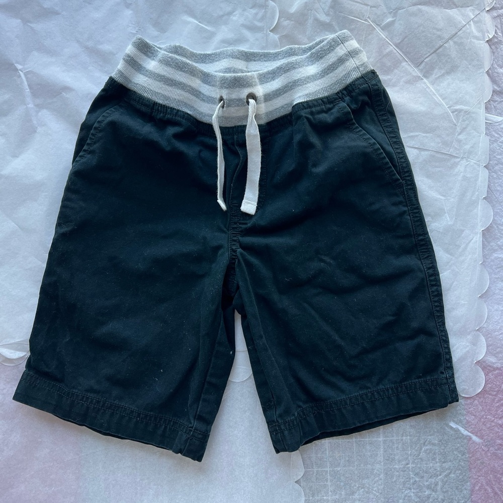 EUC Hanna Andersson sz 5 black cotton shorts pockets drawstring waist